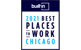 Award winner, BuiltIn, Best Places to Work in Chicago 2021