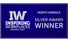 Award winner, Inspiring Workplaces, silver award winner North America 2021