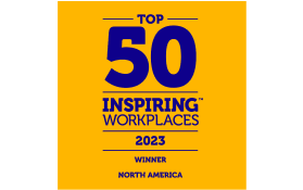Award winner, top 50 inspiring workplaces North America 2023