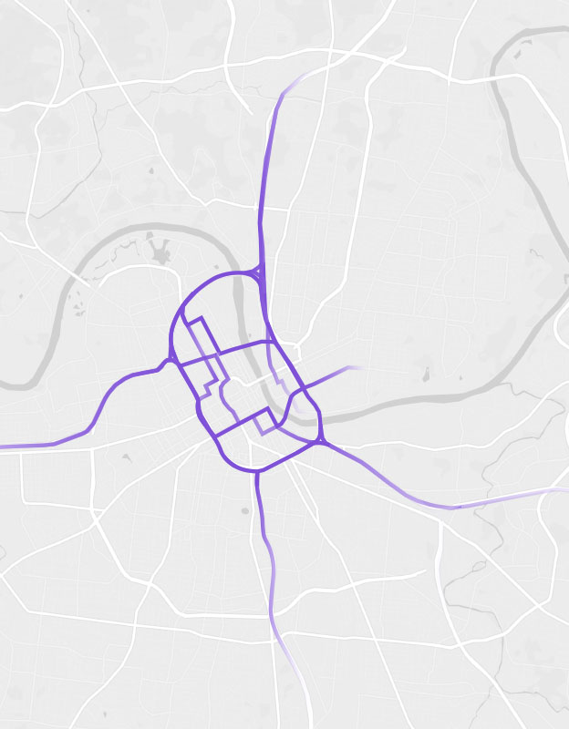 Nashville commute map