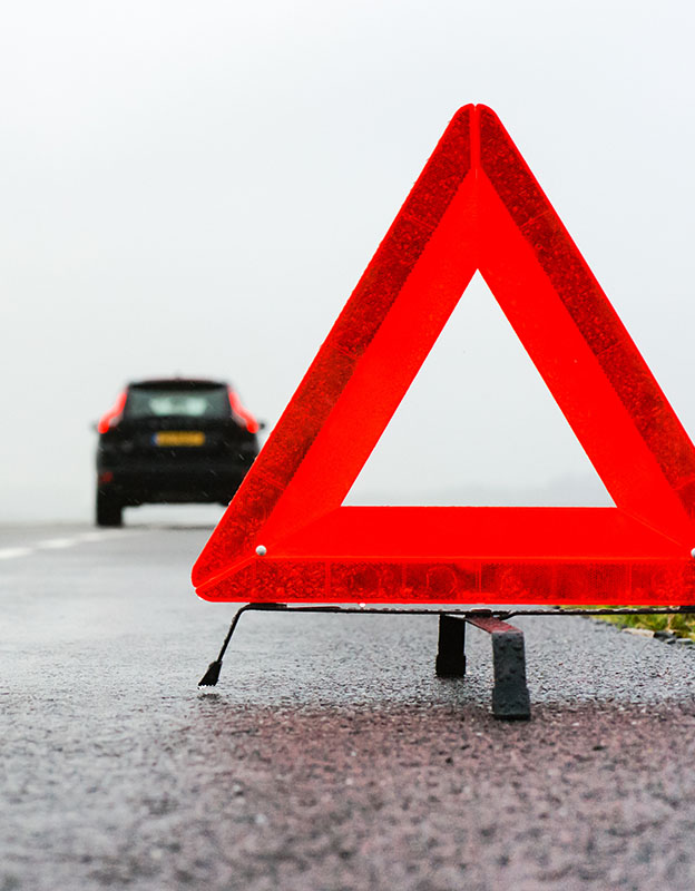 Road sign indicating danger ahead